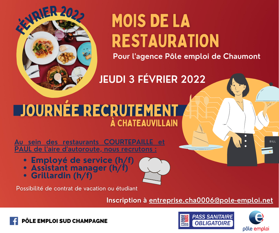 Mois de la restauration – Journée de recrutement à Châteauvillain – 03-02-2022