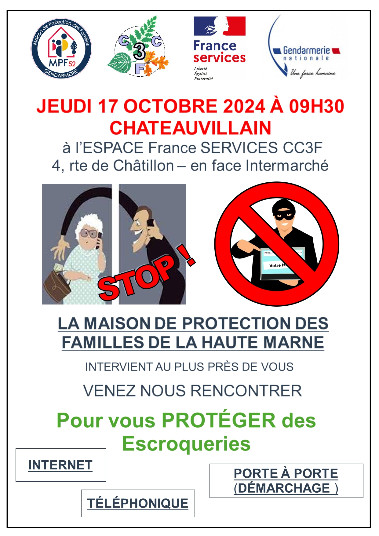 Protection contre les escroqueries – Rencontre avec la maison de protection des familles de Haute-Marne le 17 octobre 2024